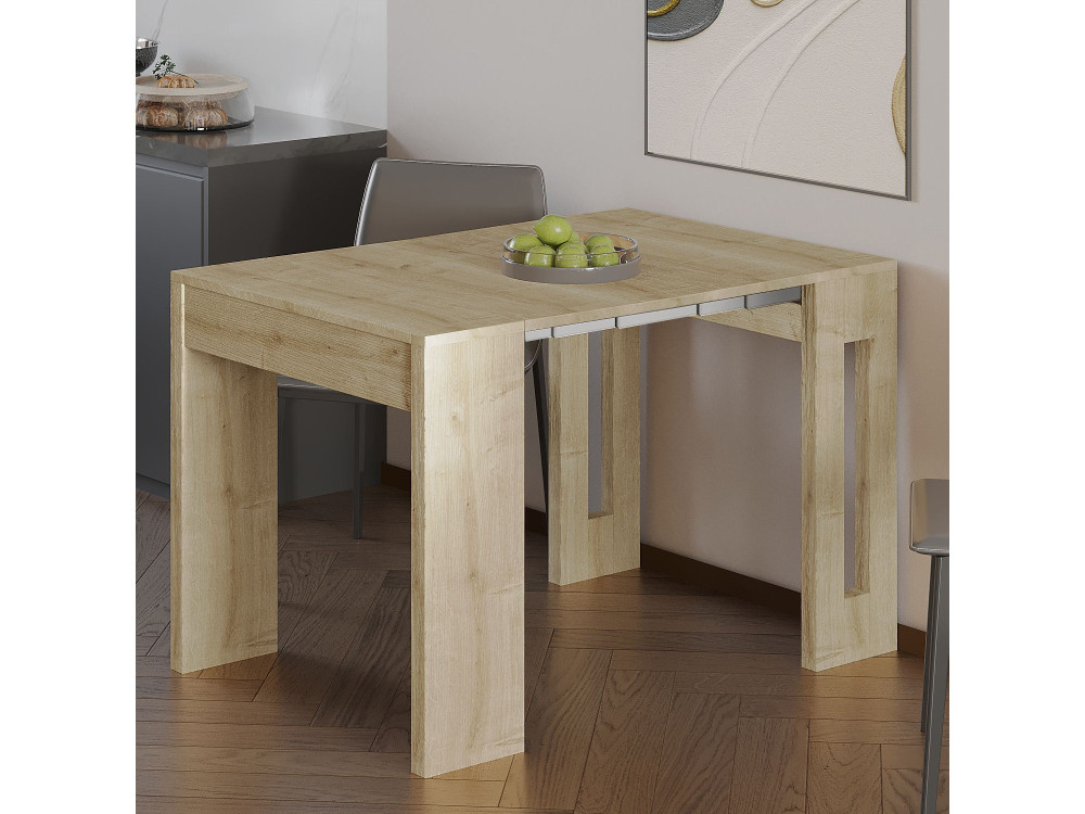 Ausziehbarer Esstisch aus Holz "Nivo" - 80 x 44 x 76 cm - Beige