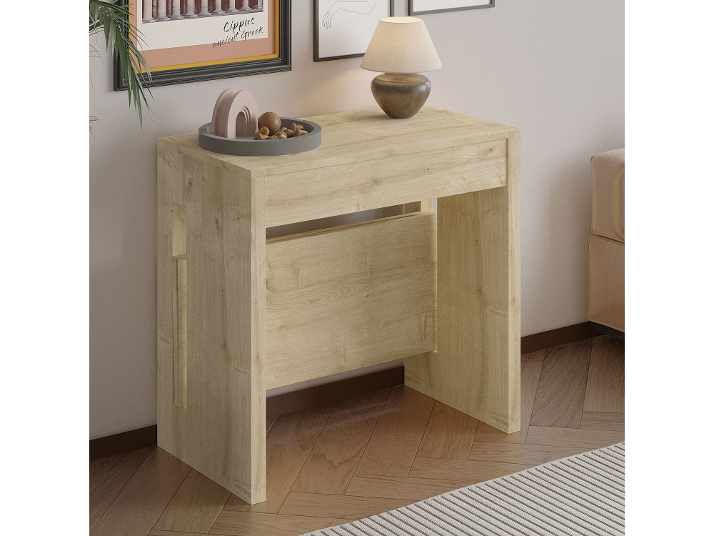 Ausziehbarer Esstisch aus Holz "Nivo" - 80 x 44 x 76 cm - Beige