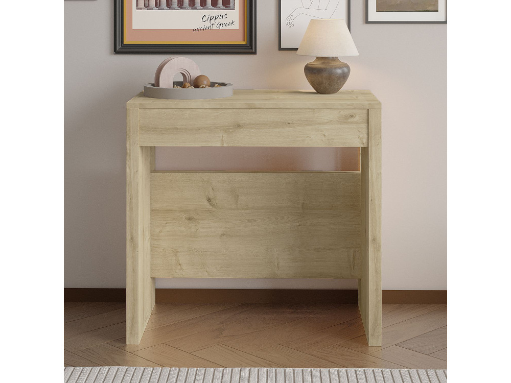 Ausziehbarer Esstisch aus Holz "Nivo" - 80 x 44 x 76 cm - Beige