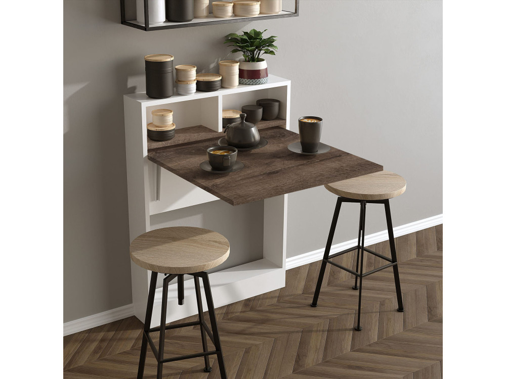 Klappbarer Esstisch aus Holz "Bracked" - 70 x 15 x 96 cm - Beige