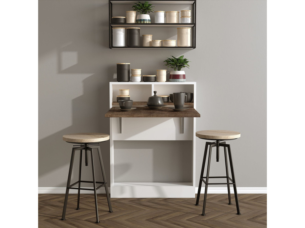 Klappbarer Esstisch aus Holz "Bracked" - 70 x 15 x 96 cm - Beige