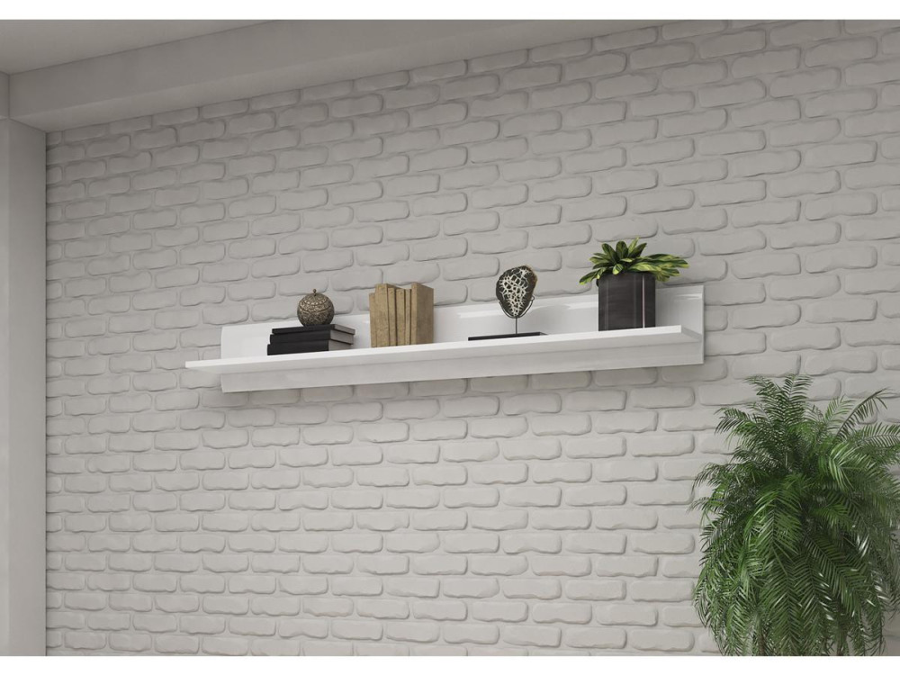 Kurzes Regal "TULSA WM" - 22 x 160 x 22 cm - Weiß Hochglanz