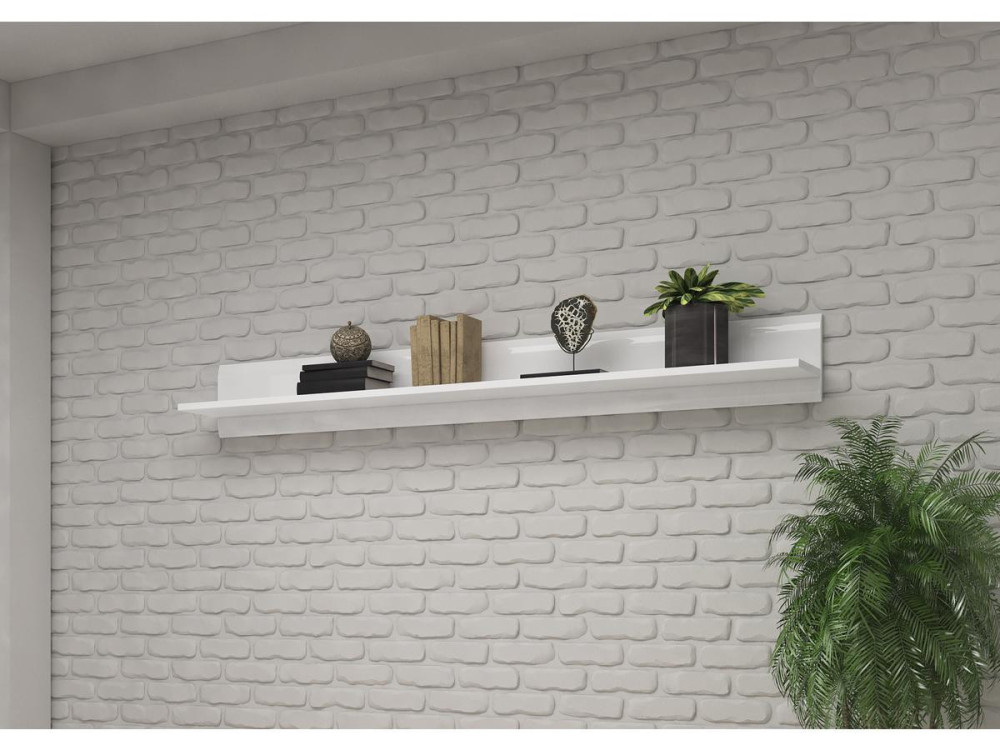 Langes Regal "TULSA WM" - 22 x 180 x 22 cm - Weiß Hochglanz