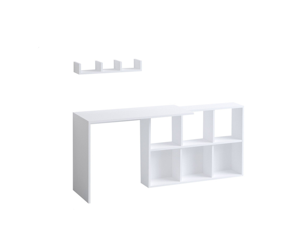 Holzschreibtisch "Jack" - 145 x 45 x 74 cm - Weiße Eiche