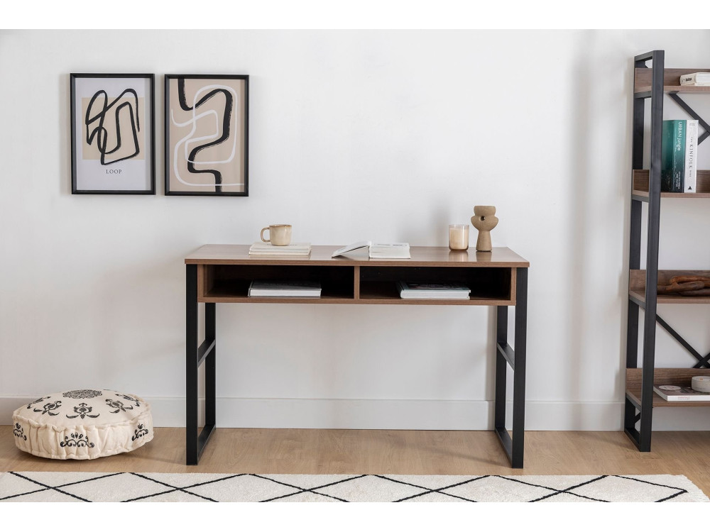 Holzschreibtisch "Nove" - 120 x 60 x 75 cm - Walnussholz