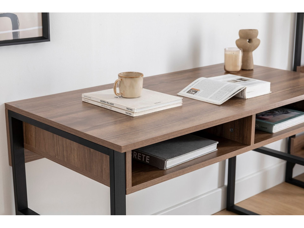Holzschreibtisch "Nove" - 120 x 60 x 75 cm - Walnussholz