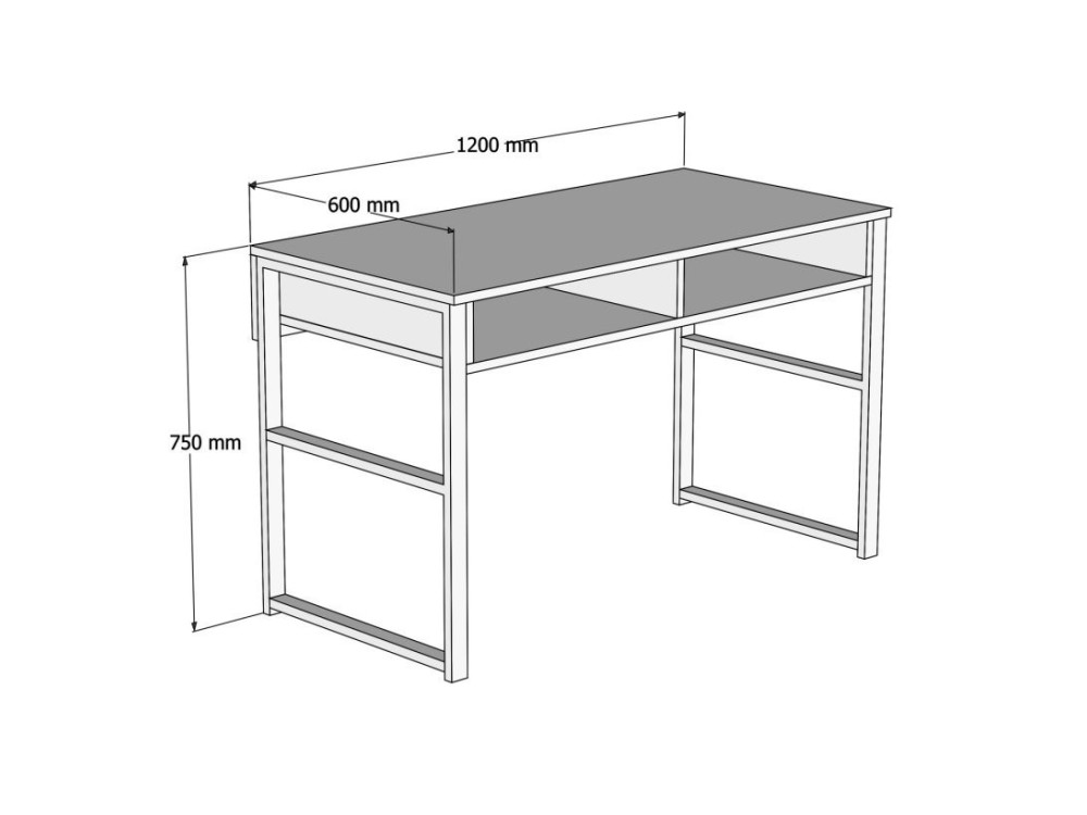 Holzschreibtisch "Nove" - 120 x 60 x 75 cm - Walnussholz
