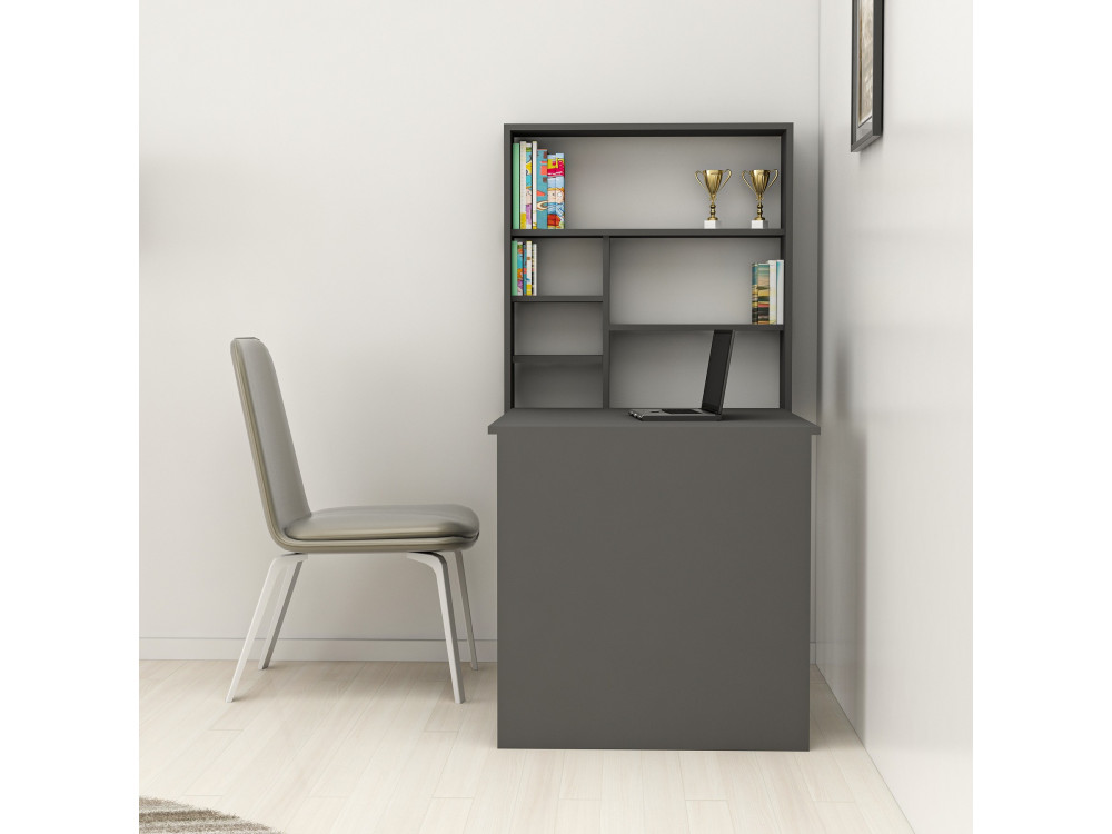 Holzschreibtisch "Sedir" - 90 x 59 x 154 cm - Anthrazit