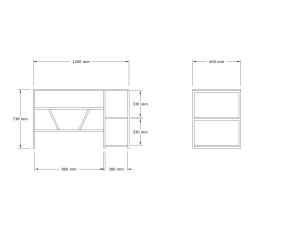 Holzschreibtisch „Caste“ – 120 x 60 x 74 cm – Beige