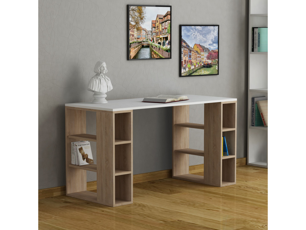 Holzschreibtisch "Colmar" - 140 x 75 x 60 cm - Weiß