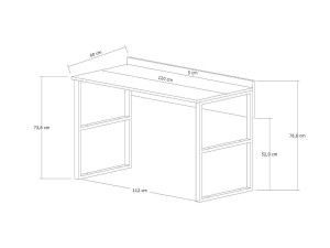 Holzschreibtisch „Rana“ – 120 x 75 x 60 cm – Nussbaum, Schwarz