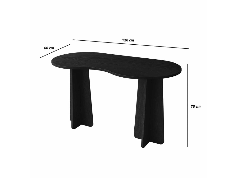 Holzschreibtisch "infini" 120 x 60 x 75 cm - Schwarz
