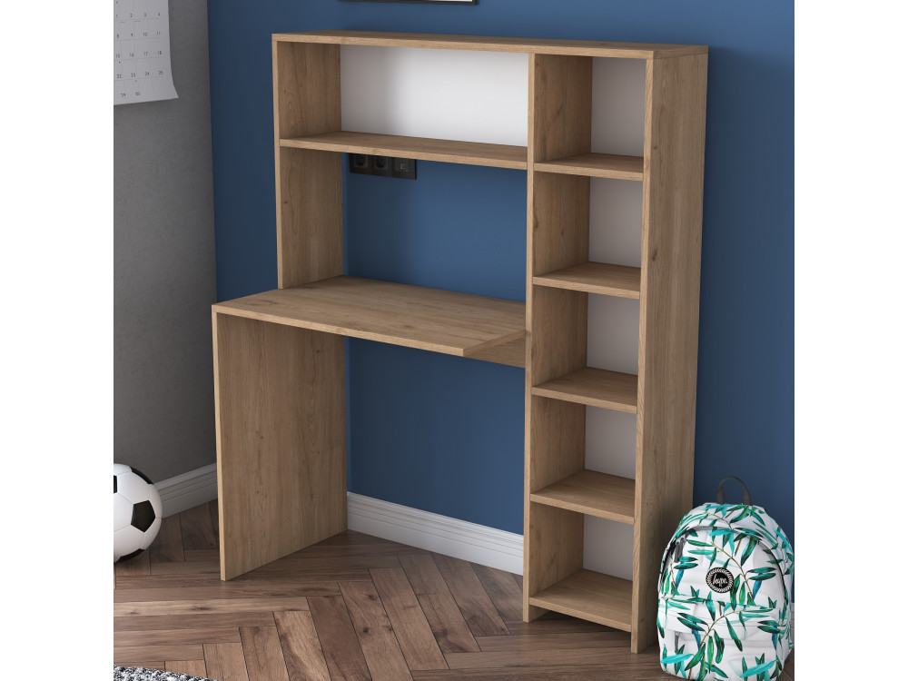 Holzschreibtisch "Haham" 113 x 40 x 142 cm - Eiche