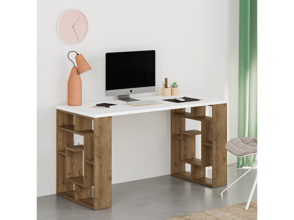 Holzschreibtisch "Maze" 140 x 60 x 75 cm - Weiß