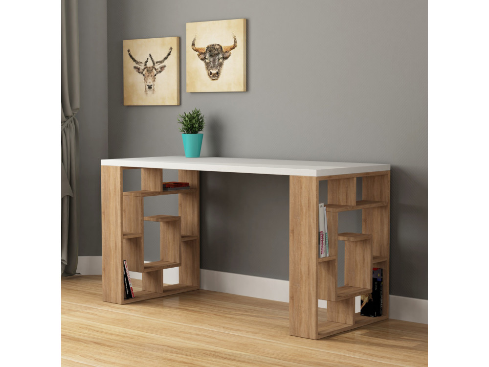 Holzschreibtisch "Maze" 140 x 60 x 75 cm - Weiß