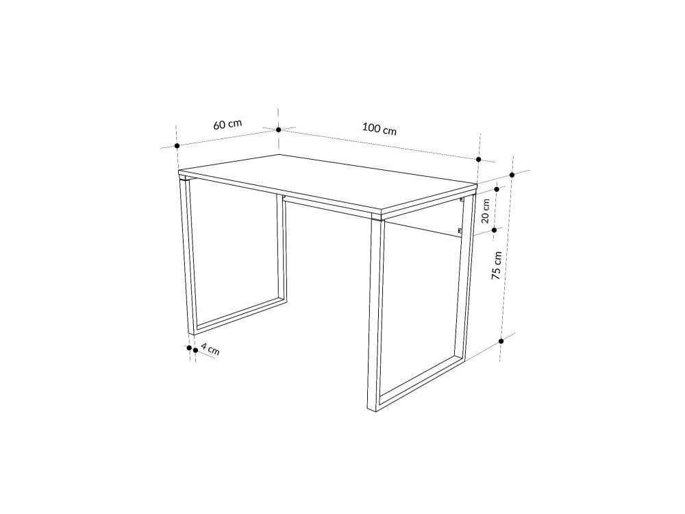 Holzschreibtisch "inna" 100 x 60 x 75 cm - Saphir-Eiche