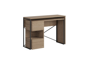 Modularer Holzschreibtisch "Badau" - 110 x 102 x 77 cm - Braun