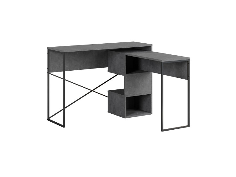 Modularer Holzschreibtisch "Badau" - 110 x 102 x 77 cm - Grau