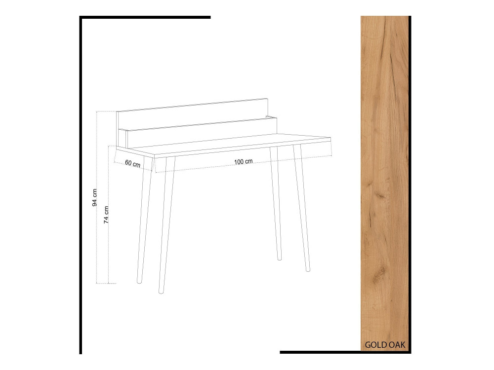 Schreibtisch mit Holzregal "Rammi" - 100 x 60 x 94 cm - Braun