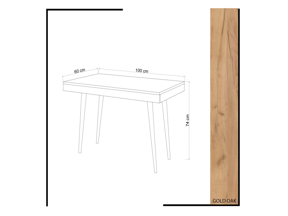 Holzschreibtisch "Valencia" - 100 x 60 x 74 cm - Braun