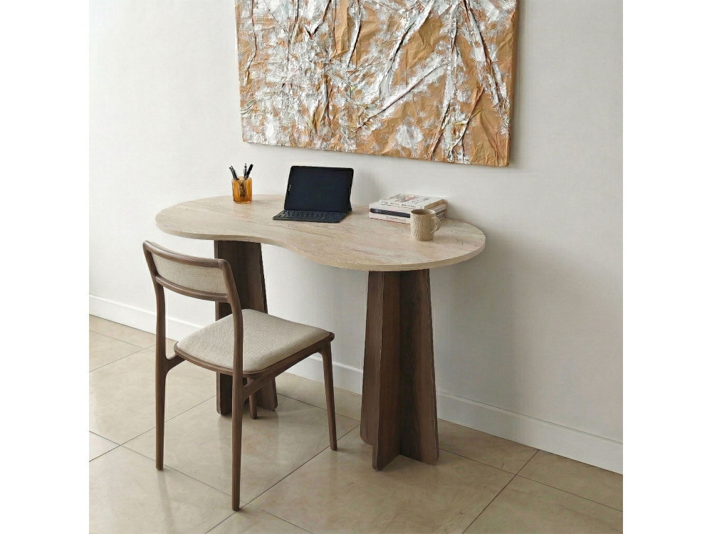Holzschreibtisch "Infini" - 120 x 60 x 75 cm - Travertin