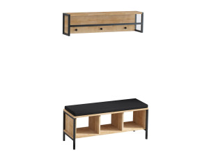 Flurmöbel mit Holzsitz "Shana" - 100 x 35 x 43 cm - Beige