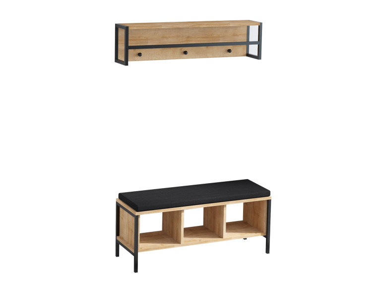 Flurmöbel mit Holzsitz "Shana" - 100 x 35 x 43 cm - Beige