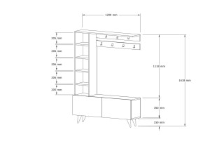 Holz-Flurkommode „Hale“ – 120 x 32 x 161 cm – Nussbaum