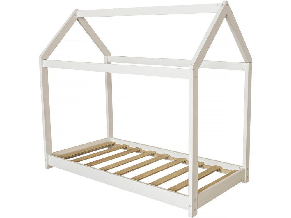 Holzhüttenbett für Kinder "Camilla" - 140 x 70 cm - Weiß