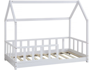 Kinderbett mit Dach aus Holz "Charlotte"  - Weiß - 80 x 160 cm