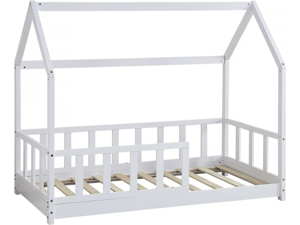 Kinderbett mit Dach aus Holz "Charlotte"  - Weiß - 80 x 160 cm