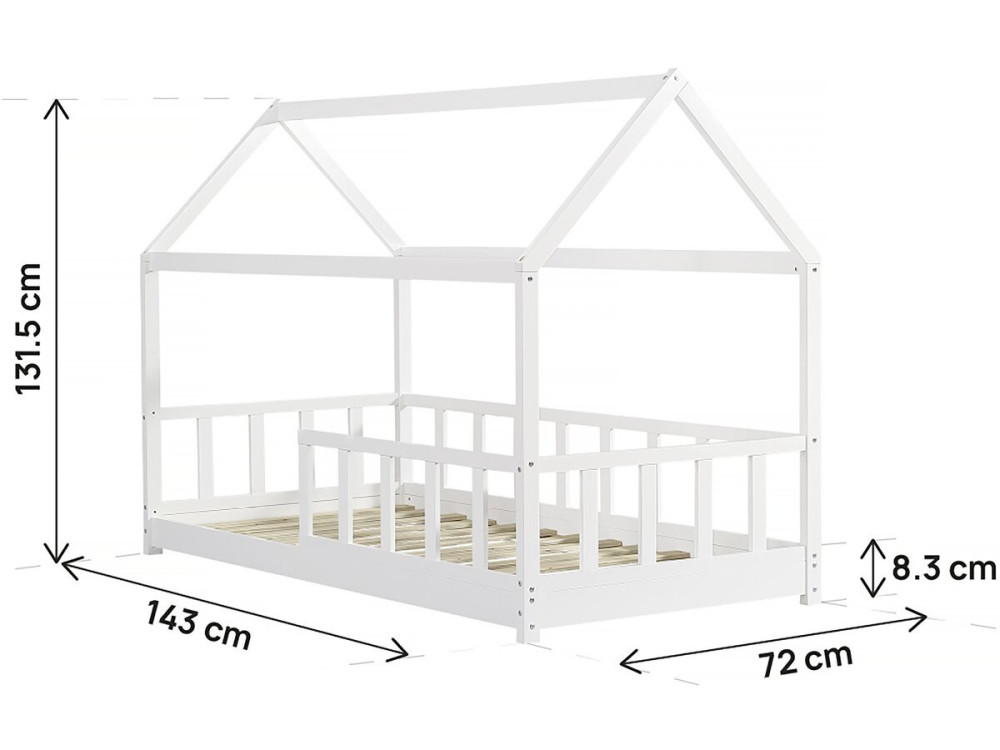 Kabinenbett „Mila“ – 90 x 190 cm – Weiß
