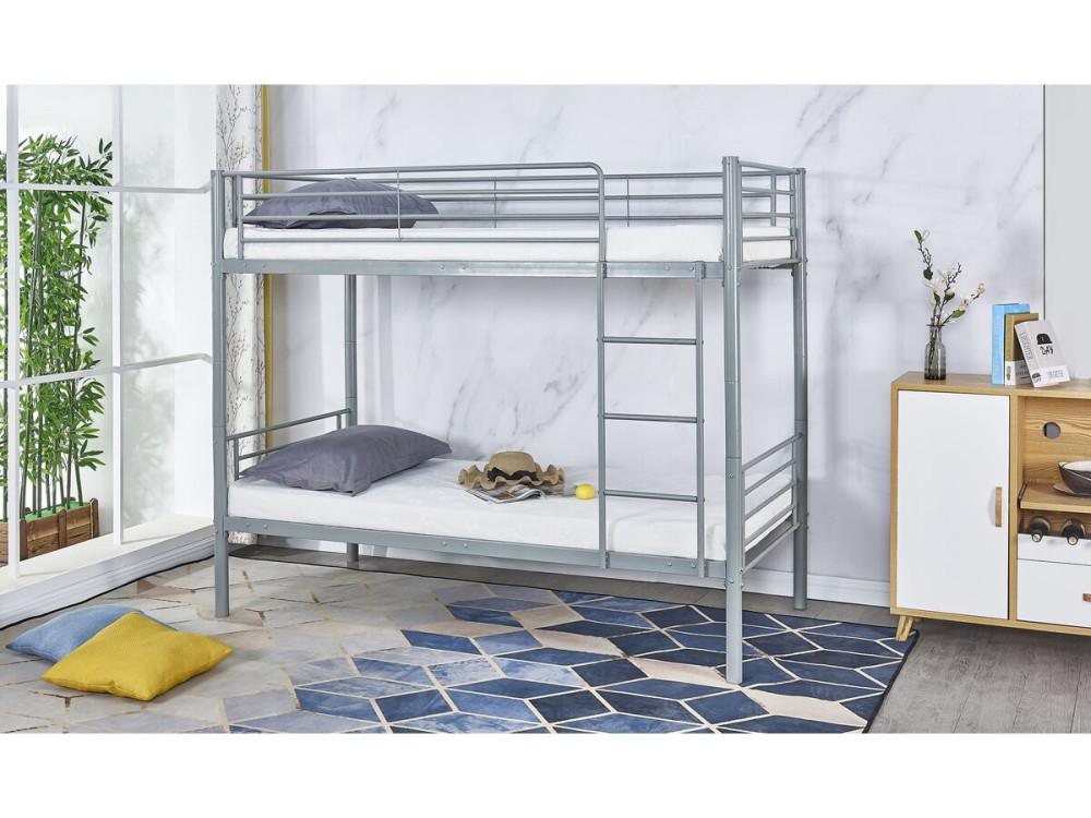 Etagenbett „ADAM“ -  90 x 190 cm - Metall - Grau