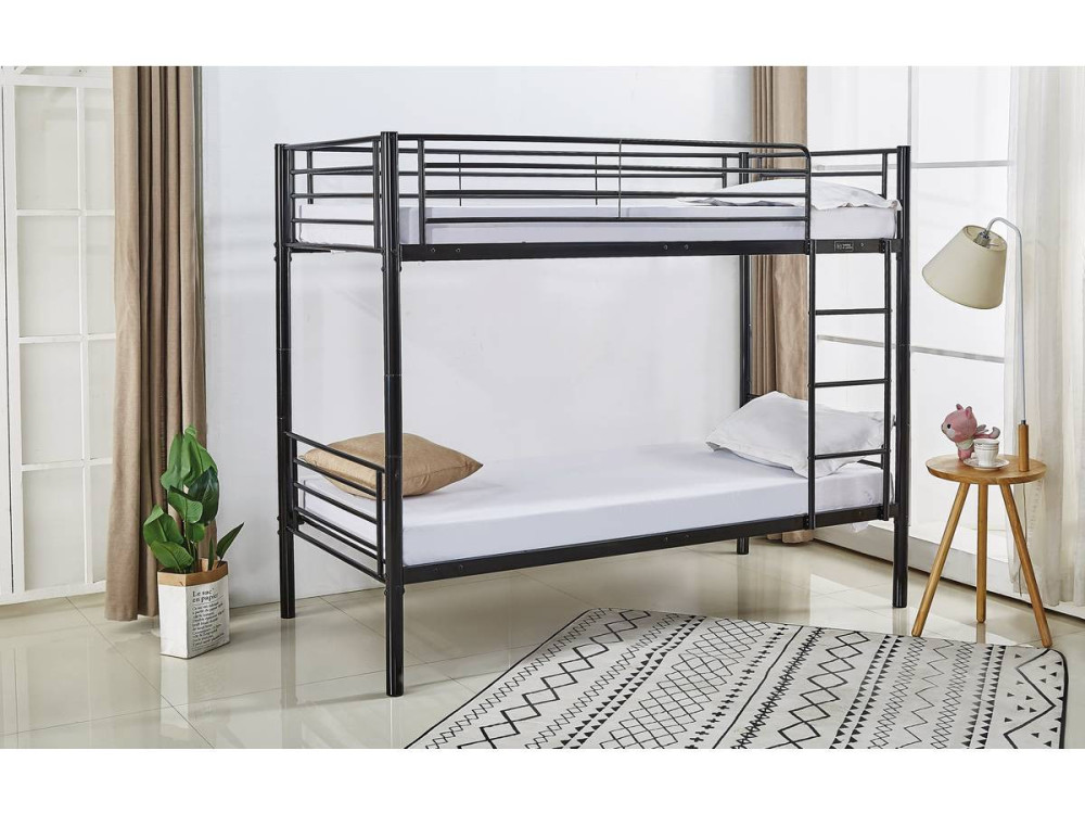 Etagenbett "ADAM" - 90 x 190 cm - Metall - Taupe
