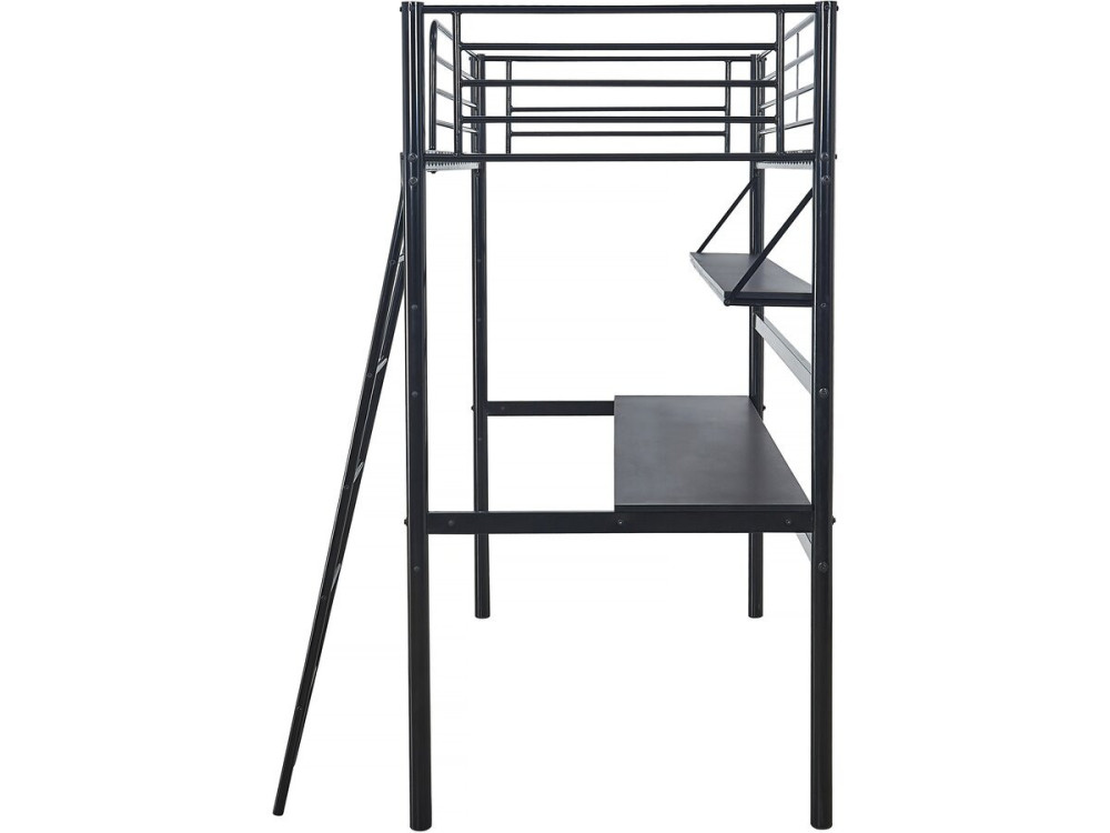 Hochbett mit Schreibtisch "Alona" - 90 x 190 cm - Schwarz