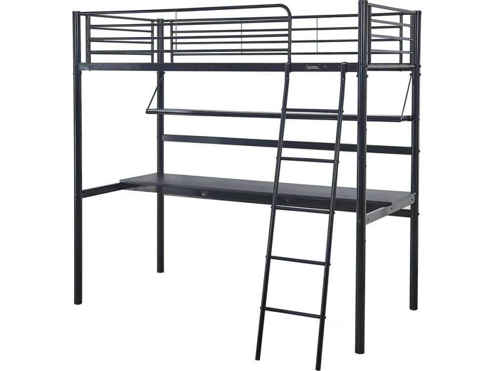 Hochbett mit Schreibtisch "Alona" - 90 x 190 cm - Schwarz
