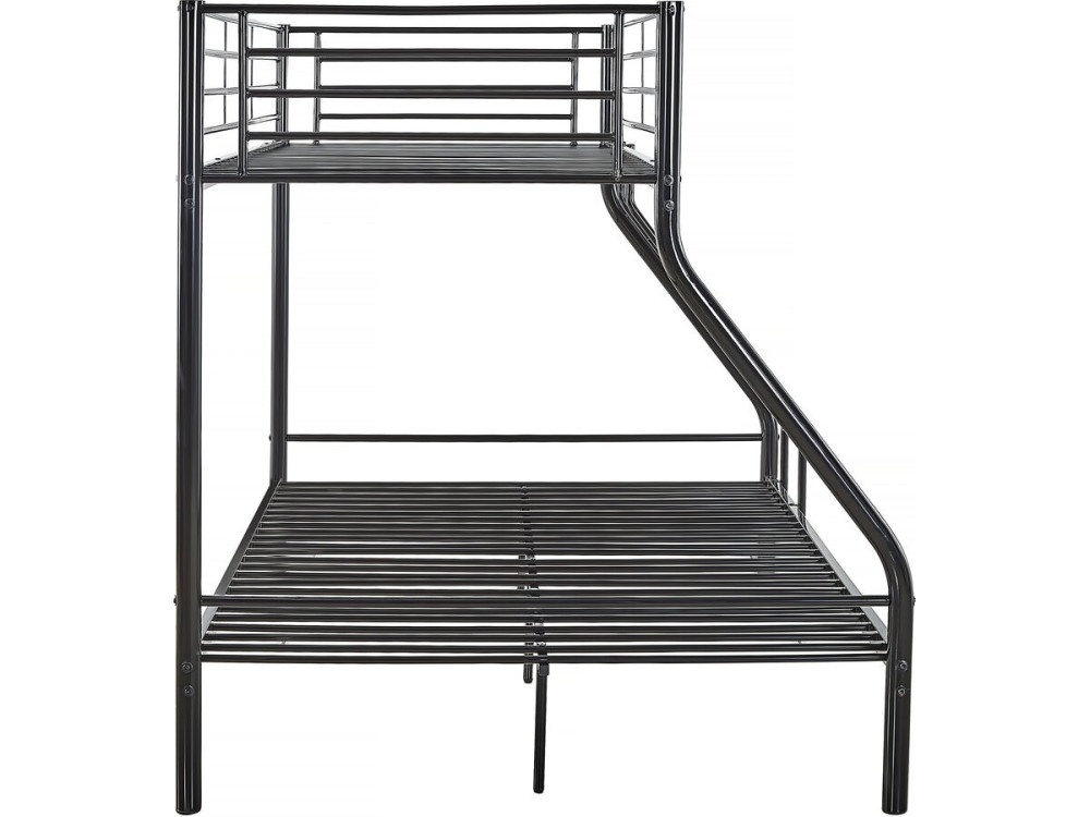 Etagenbett aus Metall "Leo" einschließlich Lattenrosten  - 90/140 x 190 cm - Schwarz
