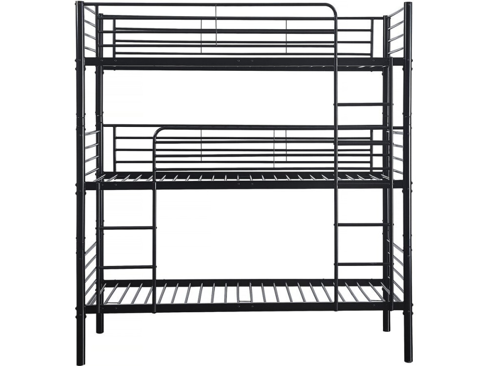 3-Etagenbett aus Metall "HAVIN" - 90 x 190 cm - Schwarz