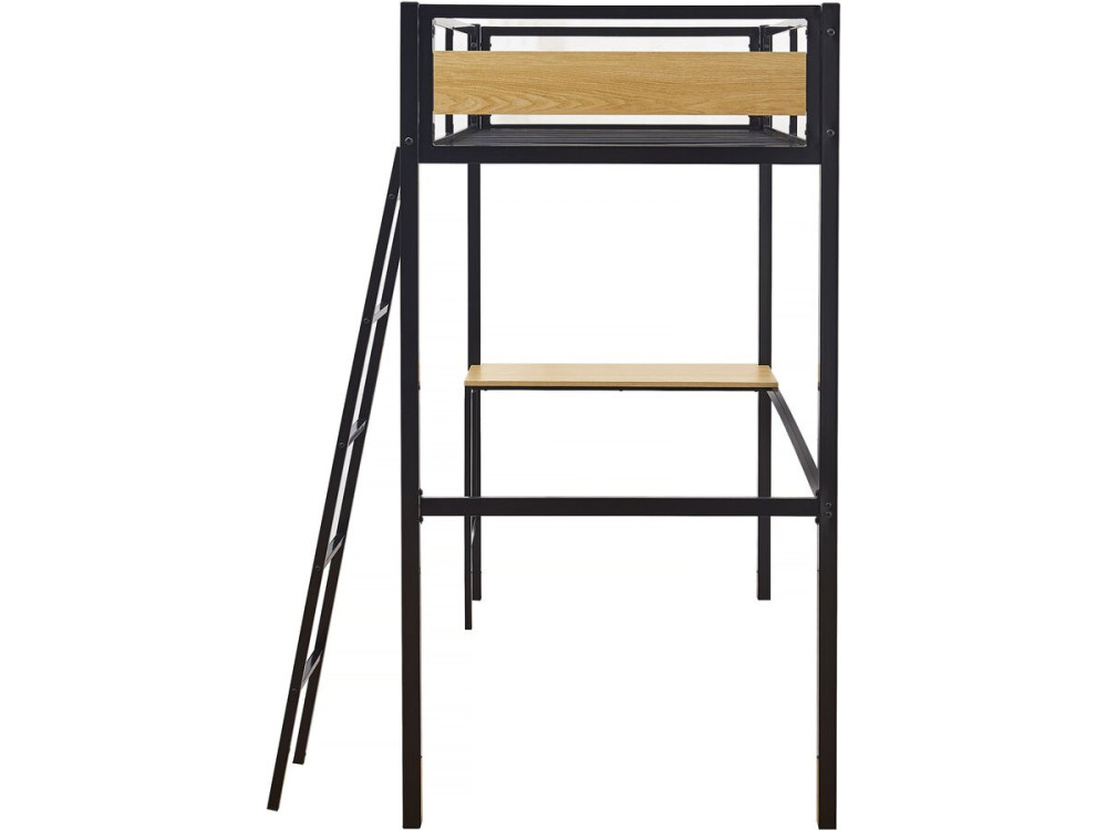 Hochbett mit Schreibtisch "Ethan" - 90 x 190 cm - Schwarz