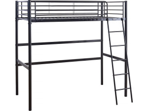 Hochbett aus Metall "Alora" - 90 x 190 cm - Schwarz