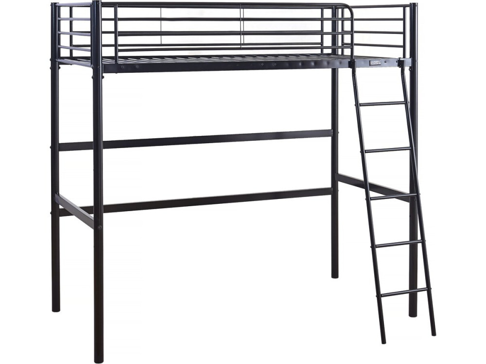 Hochbett aus Metall "Alora" - 90 x 190 cm - Schwarz