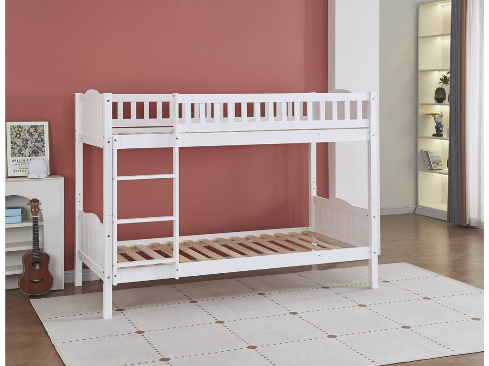Kinder-Etagenbett "Gabriel" - Holz - Weiß - 90 x 190 cm