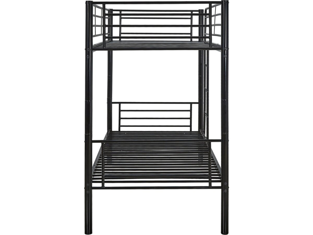 Etagenbett mit Ausziehbett „ADAM” – 90 x 190 cm – Metall – Schwarz