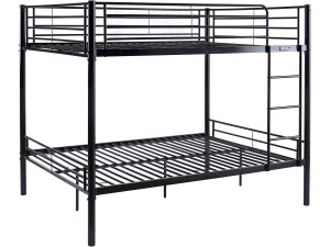 Doppel-Etagenbett "Adam" - Lattenrost inklusive - 140 x 190 cm - Schwarz