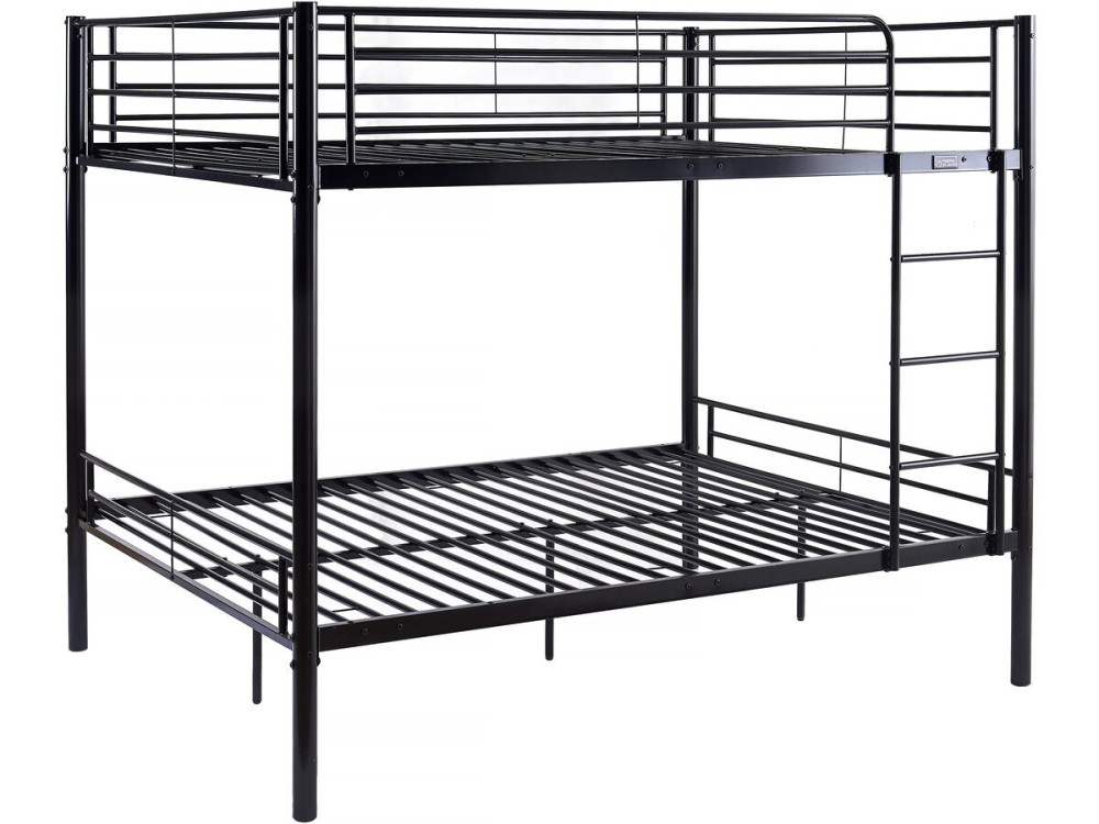 Doppel-Etagenbett "Adam" - Lattenrost inklusive - 140 x 190 cm - Schwarz