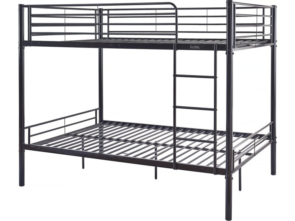 Doppel-Etagenbett "Adam" - Lattenrost inklusive - 140 x 190 cm - Schwarz