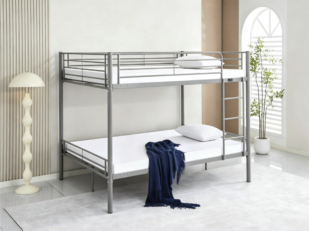 Doppelstockbett mit Bettkasten inklusive "Adam" - 140 x 190 cm - Grau