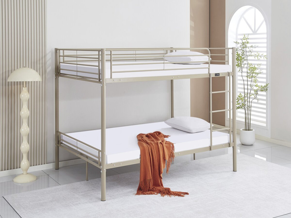 Doppelstockbett mit Bettkasten "Adam" - 140 x 190 cm - Taupe