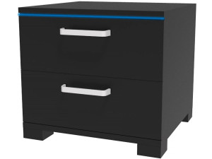Nachttisch mit LED "Karina" - 41 x 38 x 41,5 cm - Schwarz