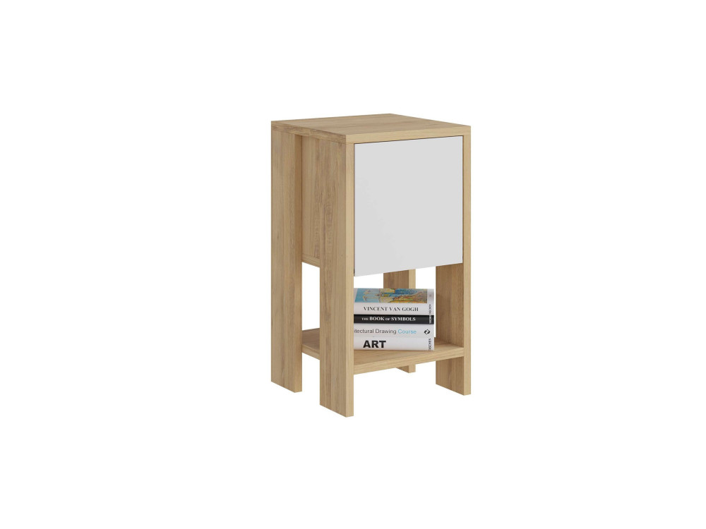 Nachttisch aus Holz "Ema" 30 x 30 x 55 cm - Saphir-Eiche